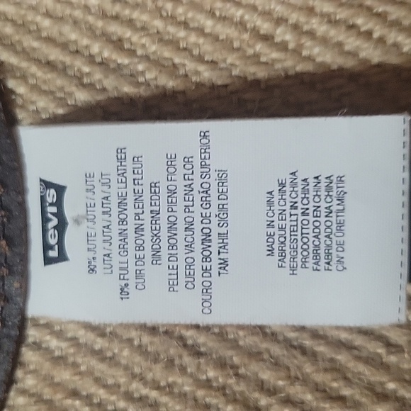 Levi's Wide Elastic Belt Tan Brown bovine Leather Accent Adjustable Waist Belt - Picture 5 of 7